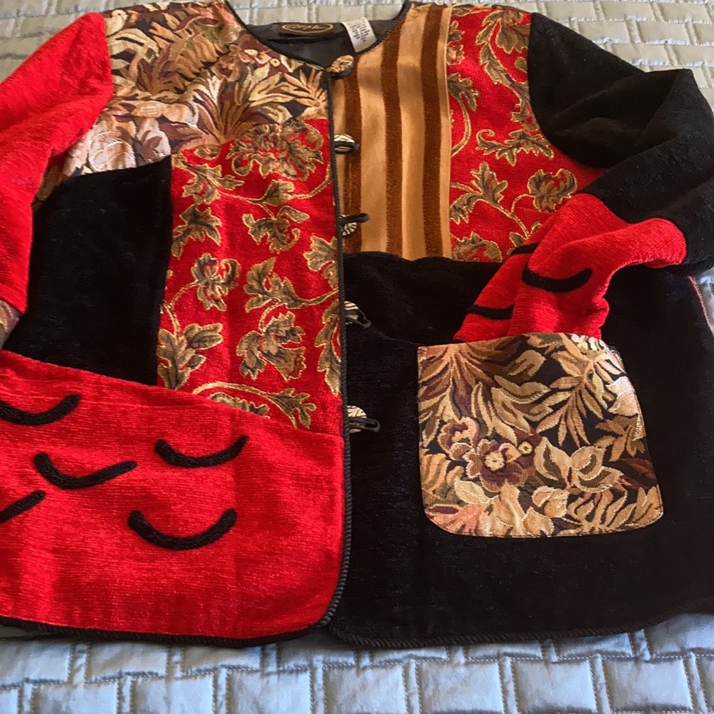 Vintage Alex Kim tapestry patchwork blazer